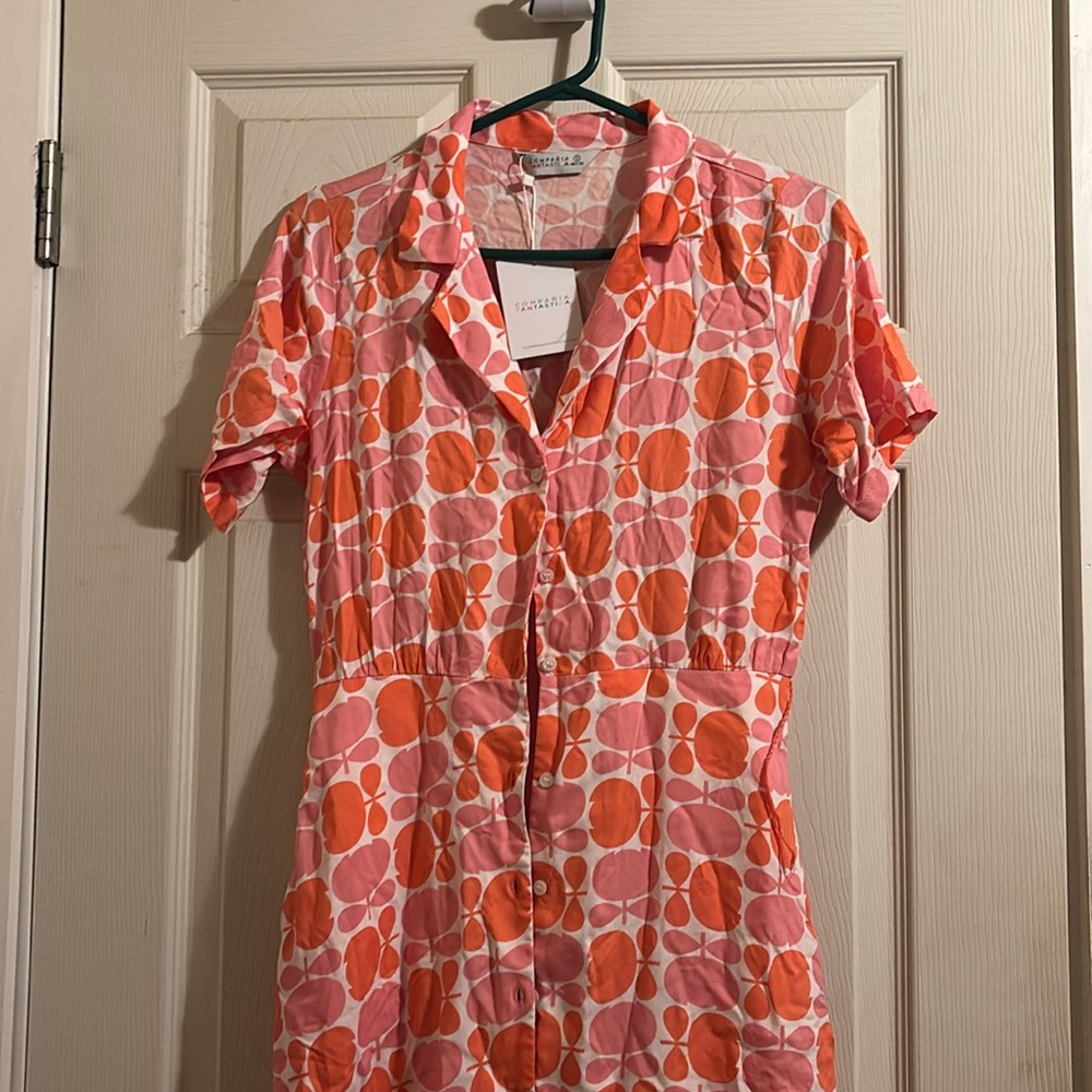 Pink and Orange Patterned Dress